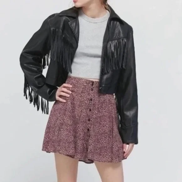 ★ UO urban outfitters mini skirt - Dark Pink leaopard print ★ - Picture 15 of 15